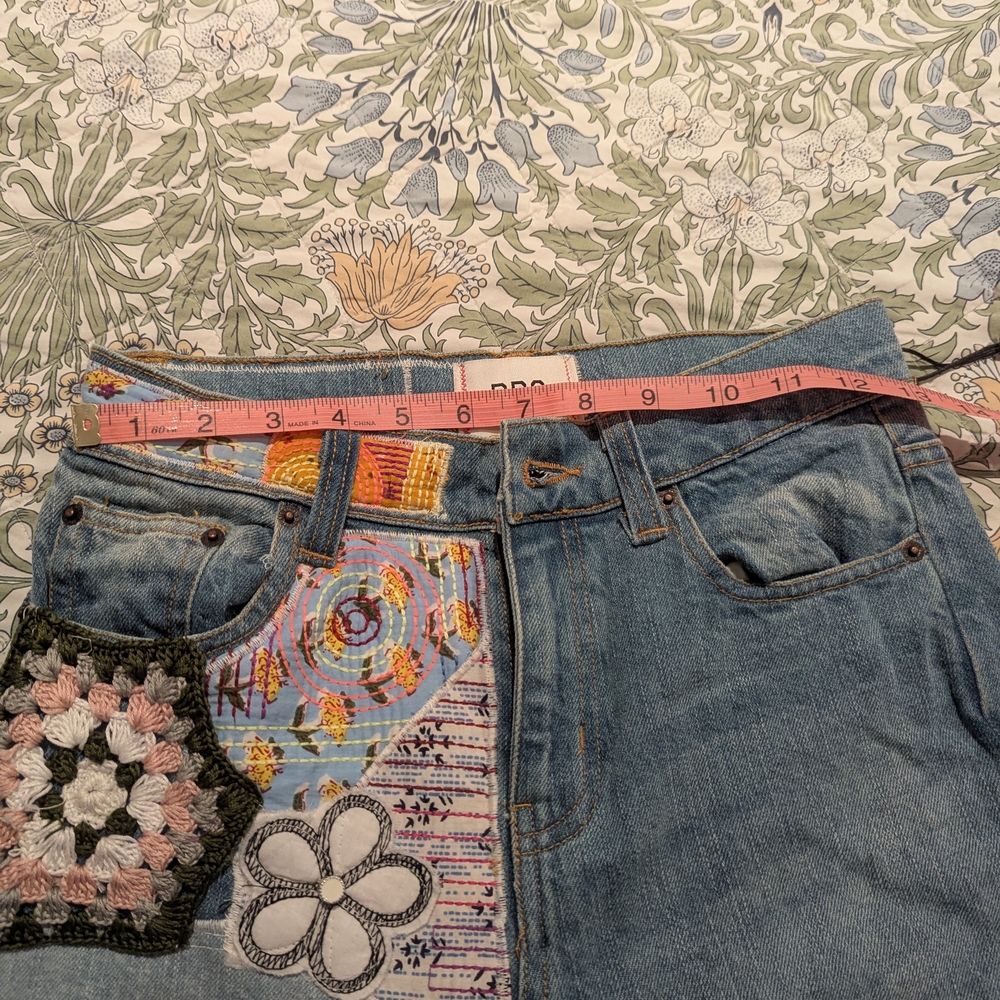 BDG Multicolor Patchwork Flare Jeans NWT - image 12